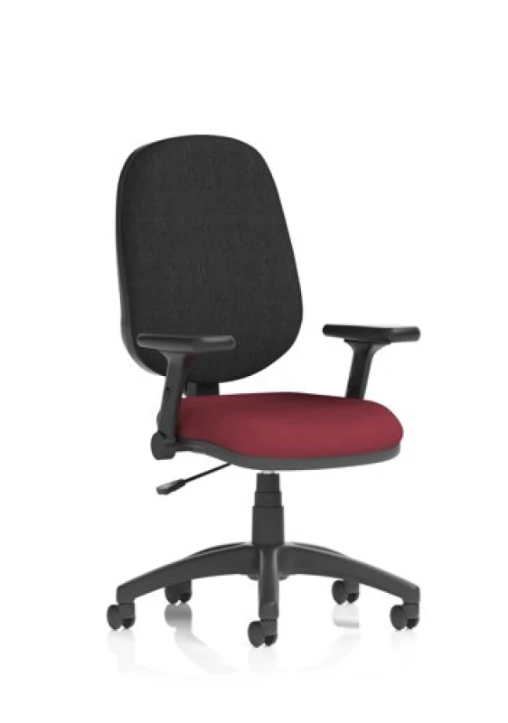 Image of Eclipse Eclipse Plus I Lever Task Operator Chair Bespoke Colour Seat Ginseng Chilli With Height Adjustable And Folding Arms KCUP1717