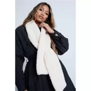 Image of I Saw It First Cream Borg Scarf - White