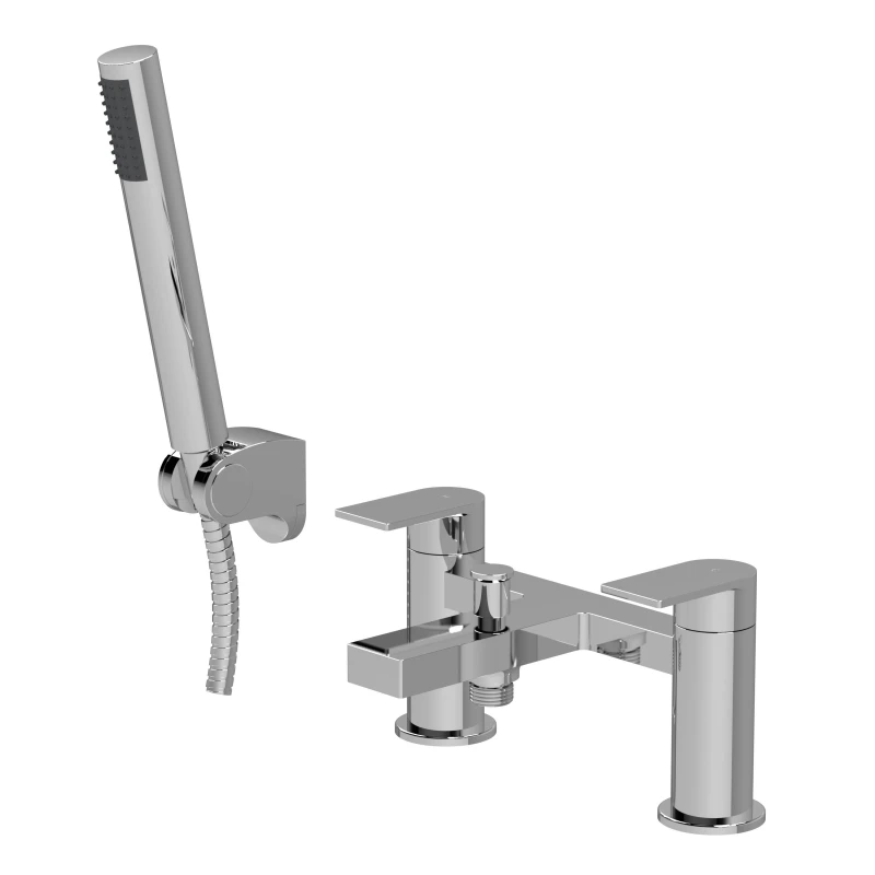 Image of BALTERLEY Contemporary Bath Shower Mixer Tap with Shower Kit - Chrome Balterley BTD304