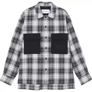 Image of Calvin Klein Jeans Contrast Pocket Check Overshirt - Black