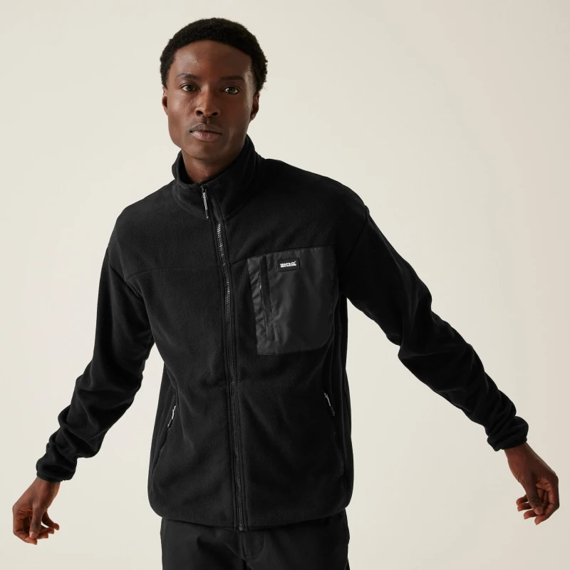 Image of Regatta Regatta Men 'Frankie' Full Zip Fleece in Black Size: Medium Black M Male 5063019778082