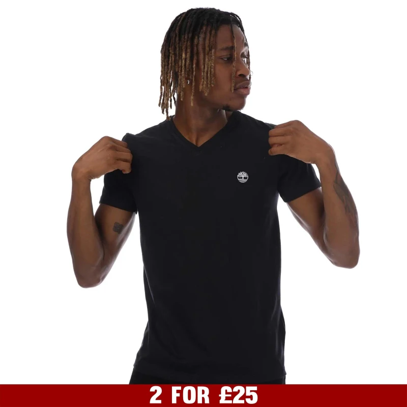 Image of Timberland Dunstan River V-Neck T-Shirt - Black S