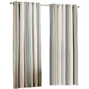Image of Riva Home Broadway Ringtop Curtains (66x72 (168x183cm)) (Duck Egg) - Duck Egg