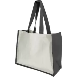 Image of Westford Mill Printers Jute Cot Shopper Bag (21 Litres) (One Size) (Black) - Black