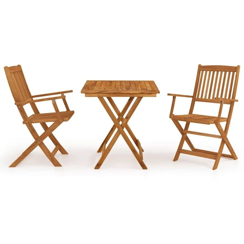 Image of VIDAXL 3 Piece Folding Garden Dining Set Solid Acacia Wood Vidaxl 8720286192474