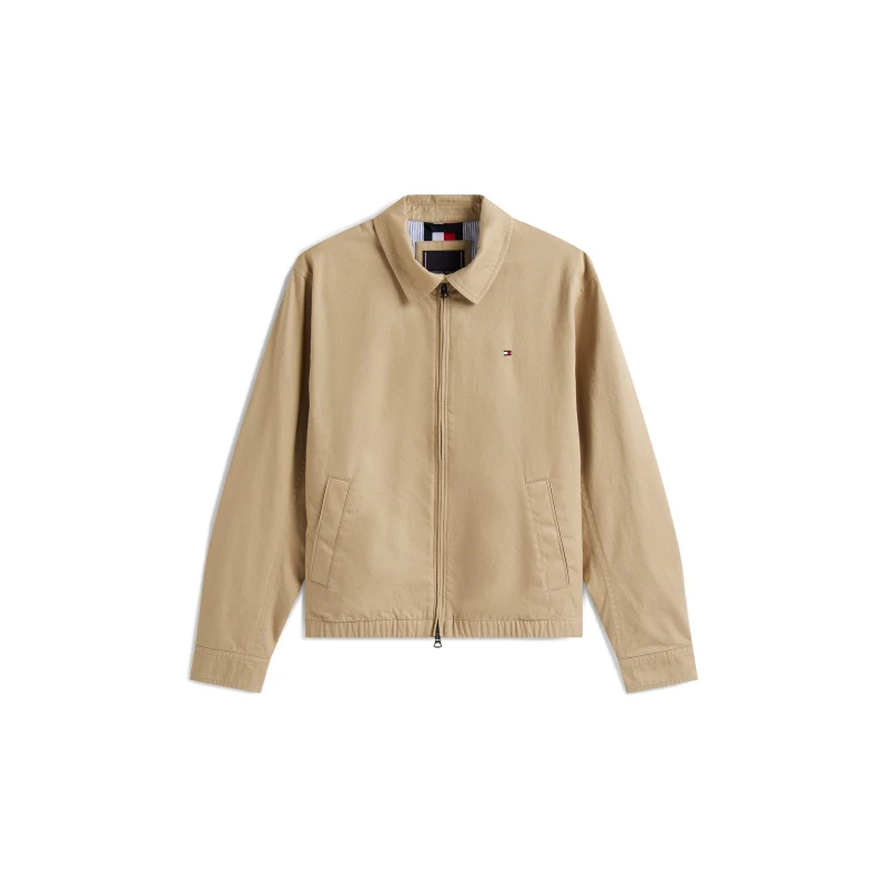 Image of Tommy Hilfiger Mens Cotton Harrington Jacket Khaki RFO male S