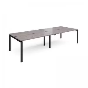 Image of Adapt double back to back desks 3200mm x 1200mm - Black frame and grey