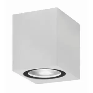 Image of Cincinnati Square Outdoor Down Wall Lamp Aluminium White Glass LED GU10 1x7W IP54 - Merano