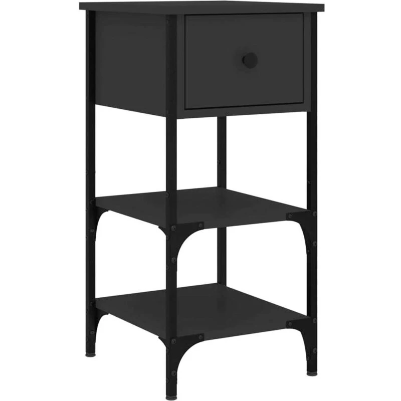 Image of VIDAXL Bedside Cabinet Black 34x36x70cm Engineered Wood Vidaxl 825973