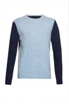 Image of Mens French Connection Lambswool Multi Colour Jumper Blue