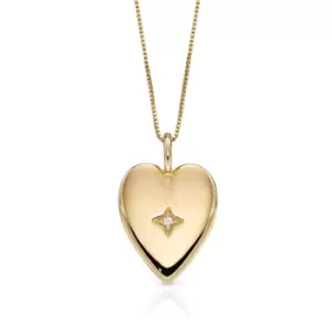 Image of JG Signature 9ct Gold Diamond Heart Necklace
