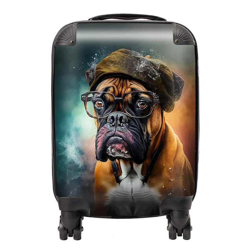 Image of Warren Reed Designer Boxer Dog Splashart Suitcase - Large