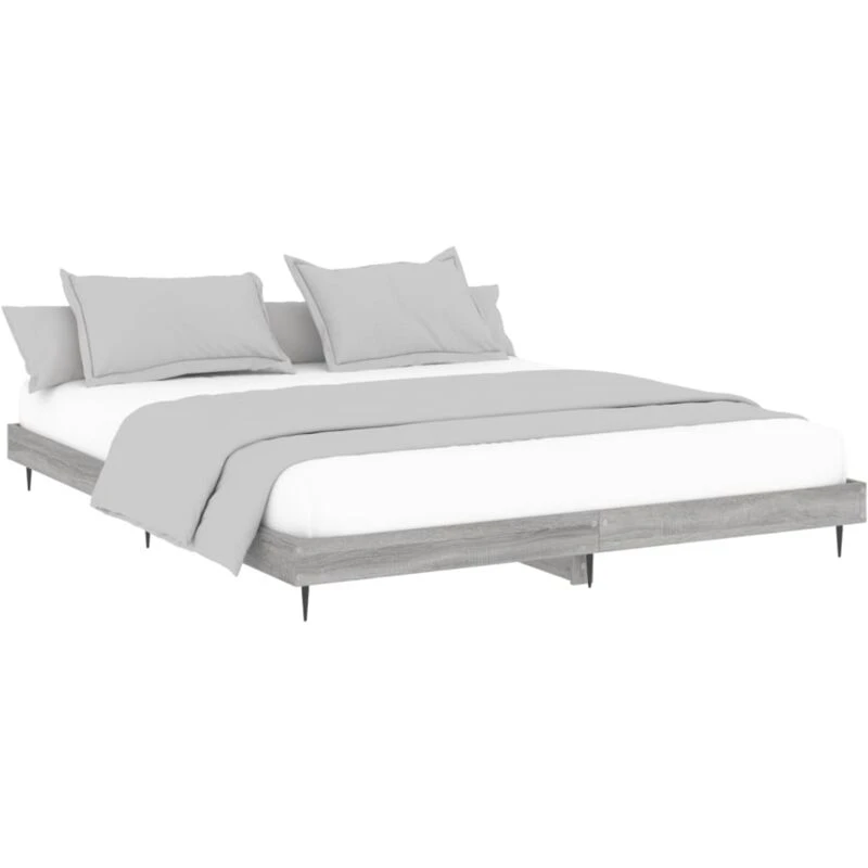 Image of VIDAXL Bed Frame without Mattress Grey Sonoma 160x200cm Engineered Wood Vidaxl 8720845797201