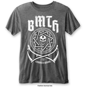 Image of Bring Me The Horizon - Crooked Young Unisex Medium T-Shirt - Grey