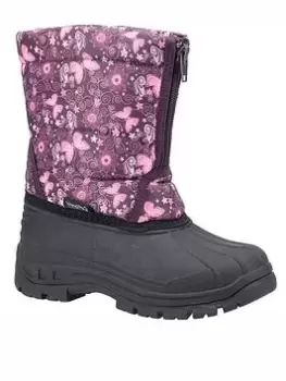 Image of Cotswold ICEBERG BUTTERFLY SNOW BOOTS, Purple, Size 2 Older