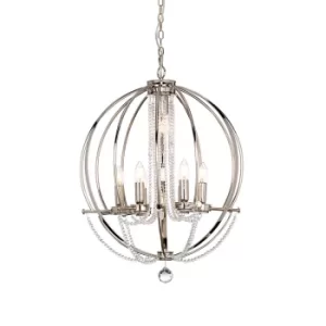 Image of Cassie 7 Light Chandelier Polished Nickel