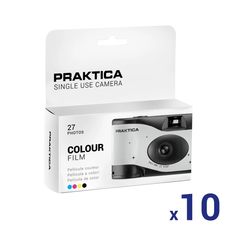 Image of Praktica Praktica Single Use Disposable Colour Film Camera with Flash - Wedding White (Pack of 10) N21F-WHITEx10