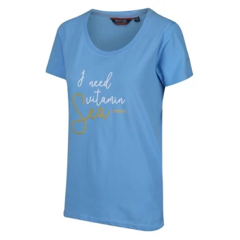 Image of Regatta Filandra IV Graphic Print Organic T-Shirt - Blueskies