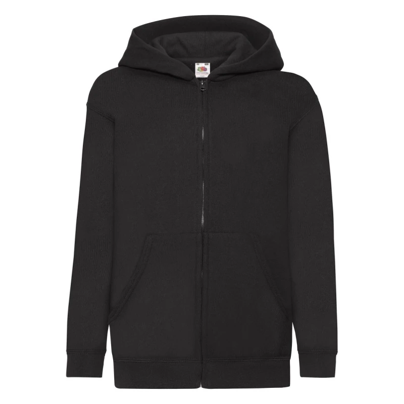 Image of Fruit of the Loom Classic Full Zip Hoodie in Black Size: 14-15 Years Black Unisex 14-15 Years