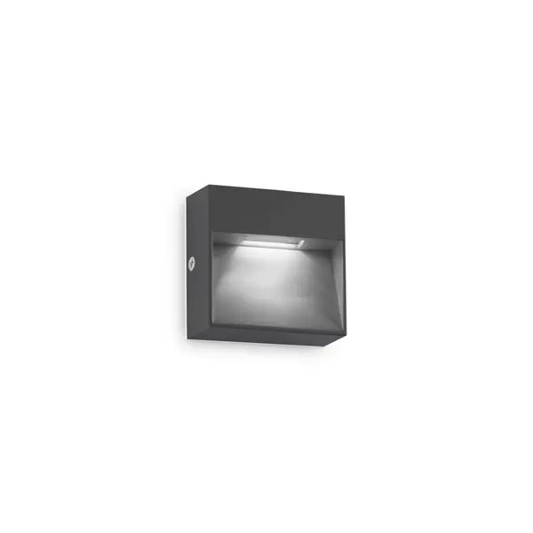 Image of Dedra Integrated LED Outdoor Square Flush Wall Lamp Anthracite 160Lm 3000K IP65