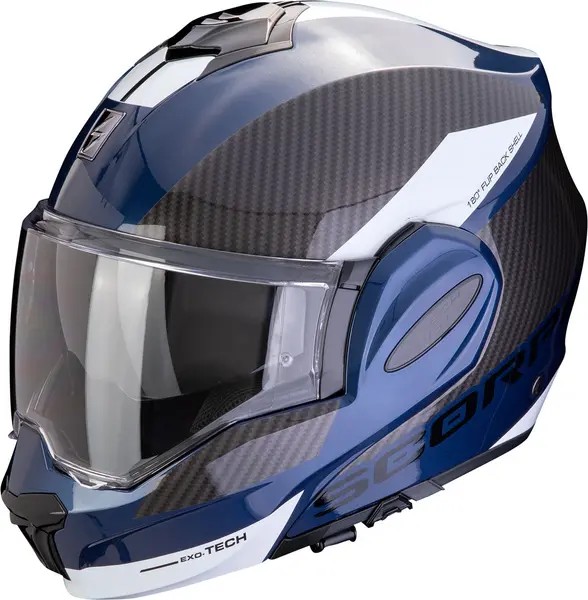 Image of Scorpion Exo-Tech Evo Team Blue Black White Modular Helmet S