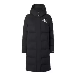 Image of Calvin Klein Jeans Monologo Mw Long Puffer - Black