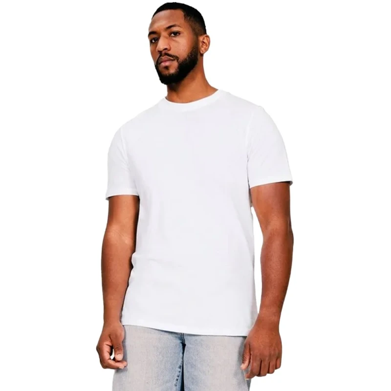Image of Casual Classics Mens Combed Ringspun Cotton Tall & Slim T-Shirt in White Size: Small White Male S