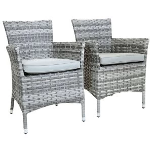 Image of Charles Bentley Milano Pair of Rattan Dining Armchairs