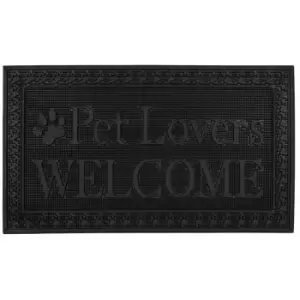 Image of JVL - Fauna Lovers Scraper Rubber Pin Doormat, 40x70cm, Black