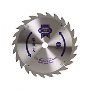 Image of Faithfull TCT Circular Saw Blade 180 x 16mm x 24T