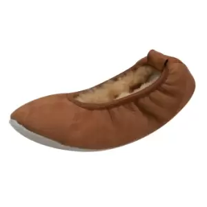 Image of Eastern Counties Leather Womens/Ladies Sheepskin Lined Ballerina Slippers (7-8 UK) (Chestnut)