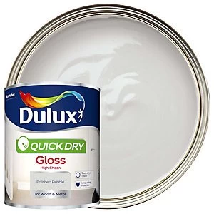 Image of Dulux Quick Dry Polished Pebble Gloss High Sheen Paint 750ml