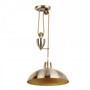 Image of Dome Ceiling Pendant Light Antique Brass, E27