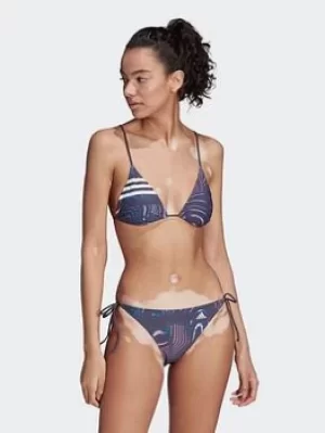 Image of adidas Souleaf Graphic Bikini, Blue, Size S, Women