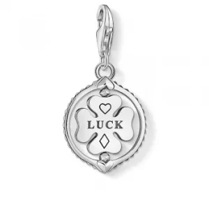 Image of THOMAS SABO Silver Engraved Clover Charm 1860-637-21