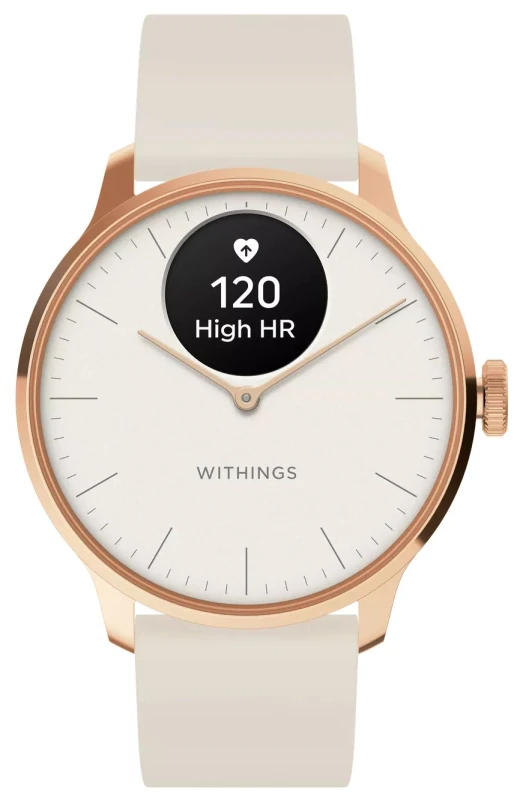 Image of WITHINGS ScanWatch Light Hybrid Smartwatch - Rose Gold, 37 mm, Gold,Cream,Pink 3700546708329