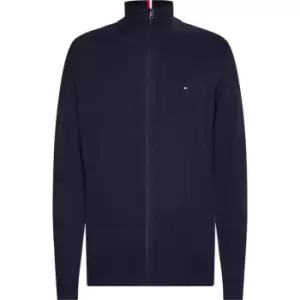 Image of Tommy Hilfiger Pima Org Ctn Cashmere Zip Thru - Blue