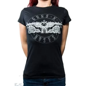 Image of Guns N' Roses - Circle Logo Womens Medium T-Shirt - Black