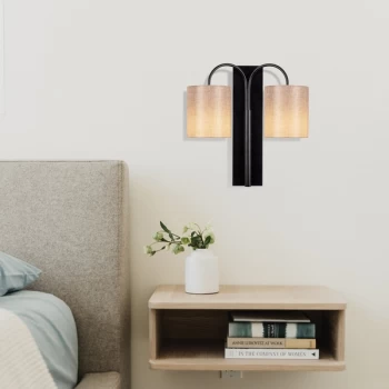 Image of Baston - 3471 Black Cream Wall Lamp