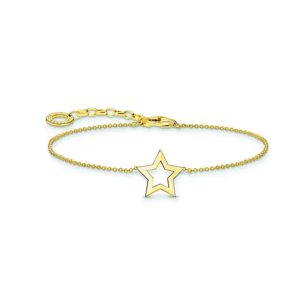 Image of Thomas Sabo Sterling Silver Basics Gold Gold Plated Bracelet A2162-413