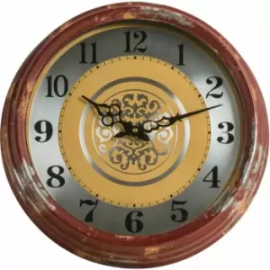 Image of Metal Wall Clock with Distressed Frame - Premier Housewares