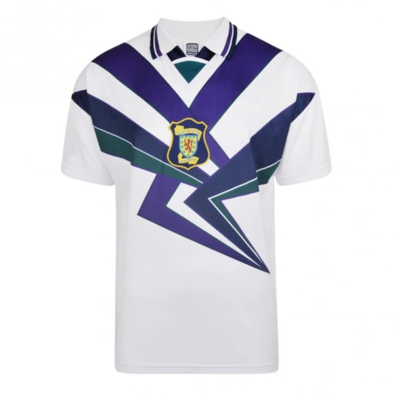 Image of Score Draw Scotland 1996 Away Retro Football Shirt SCOT96APYSS-XL XL Mens Sportswear