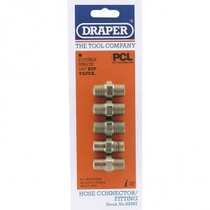Image of Draper PCL Tapered Double Union 1/4" Bsp Pack of 5