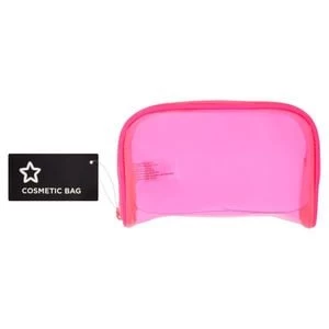 Image of Superdrug Cosmetic Bag Rectangle Pink PVC