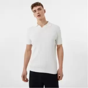 Image of Jack Wills Knitted Ribbed Polo - White