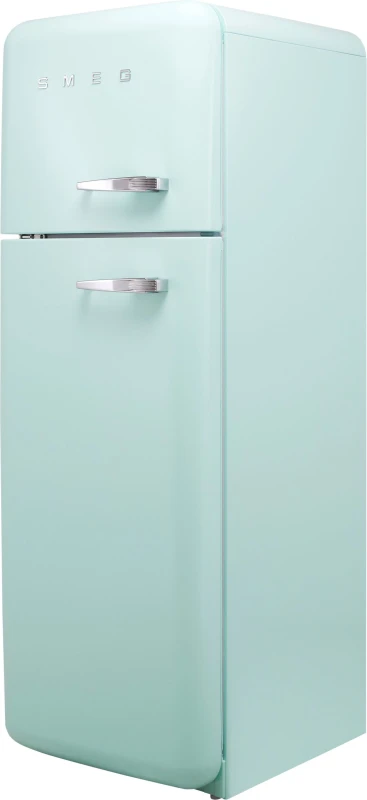 Image of Smeg 50s Style Retro Left Hand Hinge FAB30LPG5UK 172cm 80/20 Fridge Freezer - Pastel Green - D Rated, Green