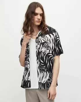 Image of AllSaints Wildcat Bold Tiger Print Shirt