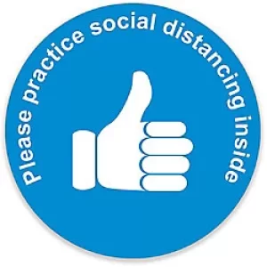 Image of Trodat Floor Sticker Please practice social distancing inside Vinyl 40 x 40 cm