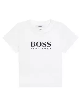 Image of BOSS Baby Boys Logo Short Sleeve T-Shirt - White, Size 3 Years