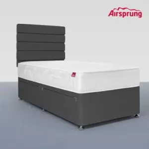 Image of Airsprung Single Comfort Mattress With 2 Drawer Charcoal Divan